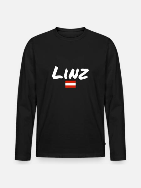 Linz, Austria, Flag, Austria, Austria - Men's Premium Organic Long Sleeve Shirt - black