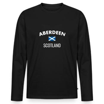 Aberdeen Scotland Schottland Schottische Schotte - Männer Premium Bio Langarmshirt - Schwarz - Vorne - Nico (187cm)