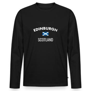 Edinburgh Scotland Schottland Schottische Schotte - Männer Premium Bio Langarmshirt - Schwarz - Vorne - Nico (187cm)