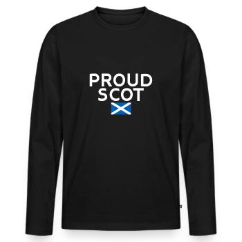 Proud Scot Scotland Scottish Flag Scot - Men's Premium Organic Long Sleeve Shirt - black - Front - Nico (187cm)