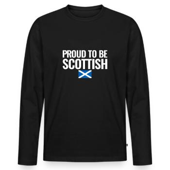 Fier d’être écossais Drapeau écossais - T-shirt manches longues Premium bio Homme - noir - Devant - Nico (187cm)