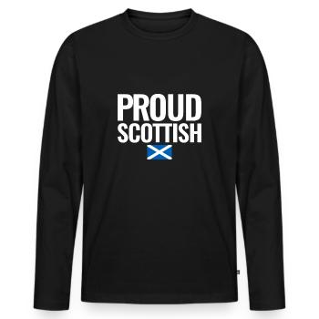 Proud Scottish Schottland Flagge Schotte - Männer Premium Bio Langarmshirt - Schwarz - Vorne - Nico (187cm)