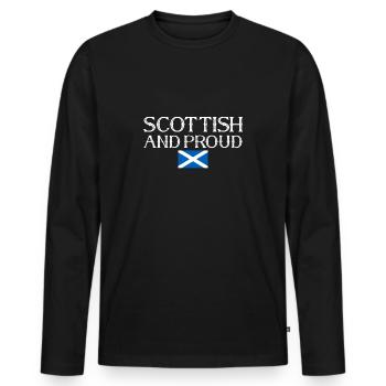 Scottish And Proud Schottland Flagge Schotte - Männer Premium Bio Langarmshirt - Schwarz - Vorne - Nico (187cm)