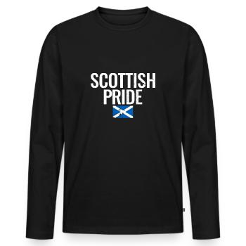 Scottish Pride Vintage Schottische Flagge Schotte - Männer Premium Bio Langarmshirt - Schwarz - Vorne - Nico (187cm)