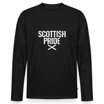 Fierté écossaise Vintage drapeau écossais écossais - T-shirt manches longues Premium bio Homme - noir - Devant - Nico (187cm)