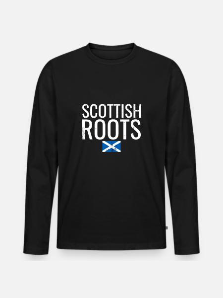 Scottish Roots Vintage Schottische Flagge Schotte - Männer Premium Bio Langarmshirt - Schwarz