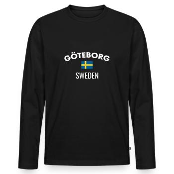 Göteborg, Suède, Suède, Suède, Suède - T-shirt manches longues Premium bio Homme - noir - Devant - Nico (187cm)