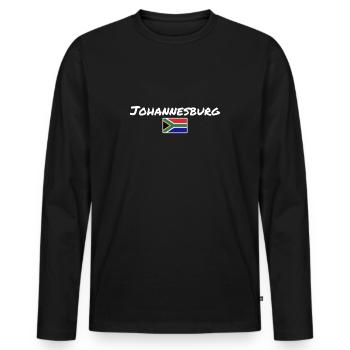 Drapeau de Johannesburg, Afrique du Sud, Afrique du Sud - T-shirt manches longues Premium bio Homme - noir - Devant - Nico (187cm)
