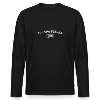 Johannesburg Afrique du Sud Drapeau sud-africain - T-shirt manches longues Premium bio Homme - noir - Devant - Nico (187cm)
