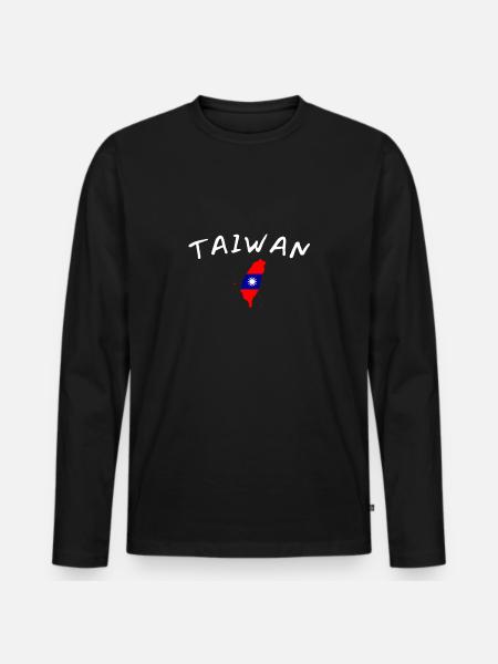 Taiwan Map Taiwanese Flag Taiwanese - Men's Premium Organic Long Sleeve Shirt - black