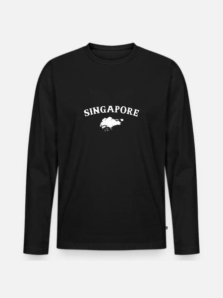 Singapore Karte Singapur Singapurische Singapurer - Männer Premium Bio Langarmshirt - Schwarz