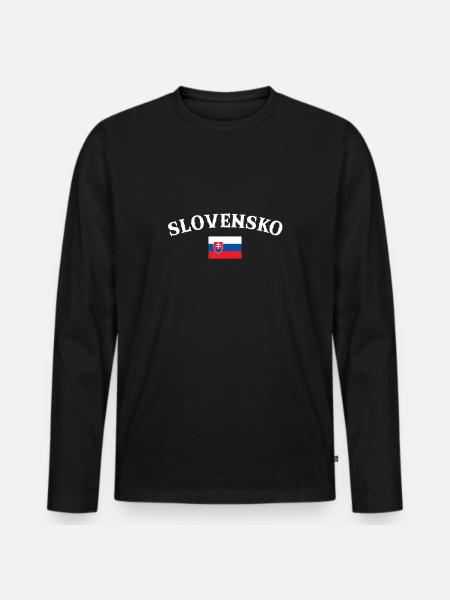 Slovensko Slovak flag Slovak - Men's Premium Organic Long Sleeve Shirt - black