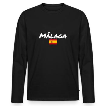 Malaga, Espagne, Drapeau espagnol, Espagnols - T-shirt manches longues Premium bio Homme - noir - Devant - Nico (187cm)
