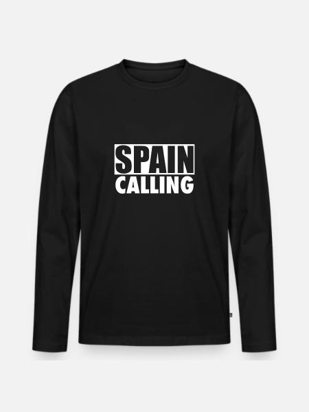 Spain Calling Spanien Spanische Spanier - Men's Premium Organic Long Sleeve Shirt - black