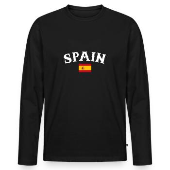 Espagne Espagne Drapeau espagnol Espagnols - T-shirt manches longues Premium bio Homme - noir - Devant - Nico (187cm)