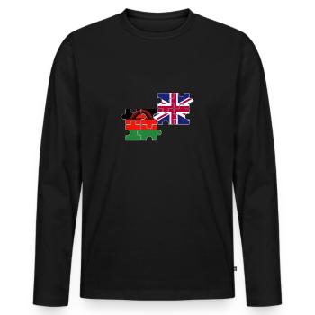 Malawi Drapeau du Royaume-Uni Malawi britannique - T-shirt manches longues Premium bio Homme - noir - Devant - Nico (187cm)