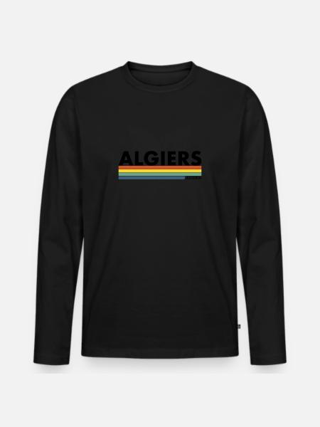 Algiers Algeria Retro Algerian - Men's Premium Organic Long Sleeve Shirt - black