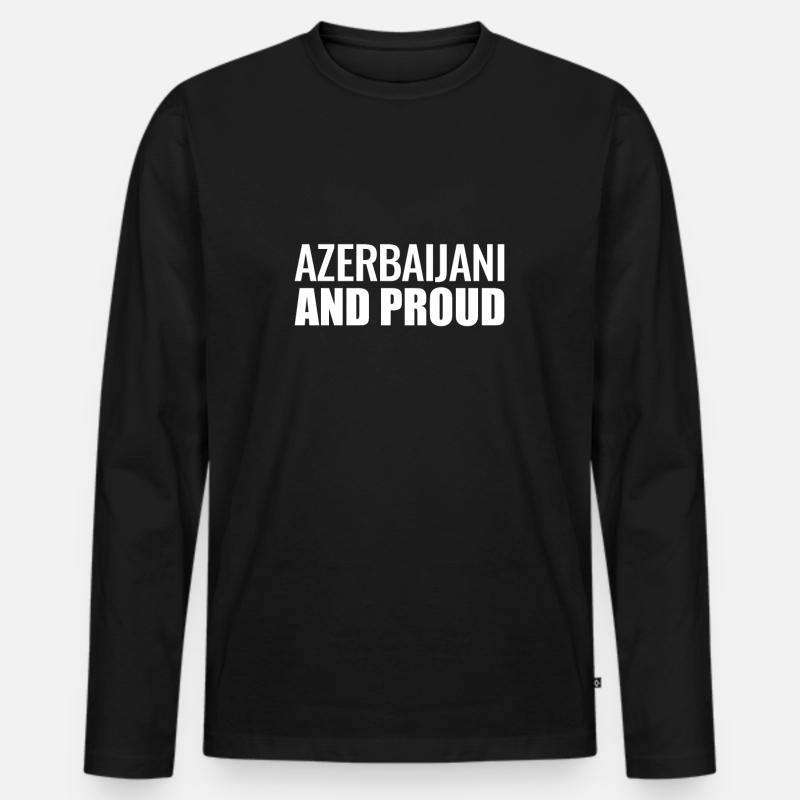 Azerbaijani And Proud Aserbaidschan - Männer Premium Bio Langarmshirt - Schwarz
