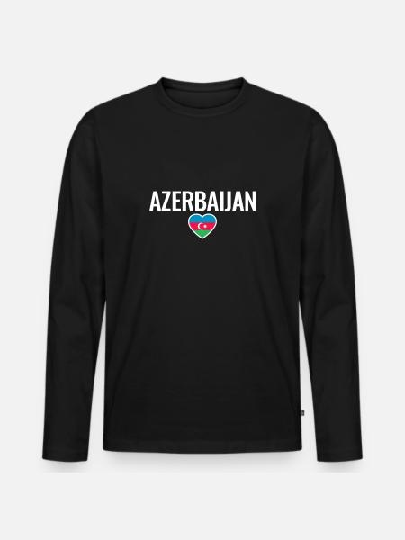 Azerbaijan Azerbaijan Azerbaijan Flag - Men's Premium Organic Long Sleeve Shirt - black