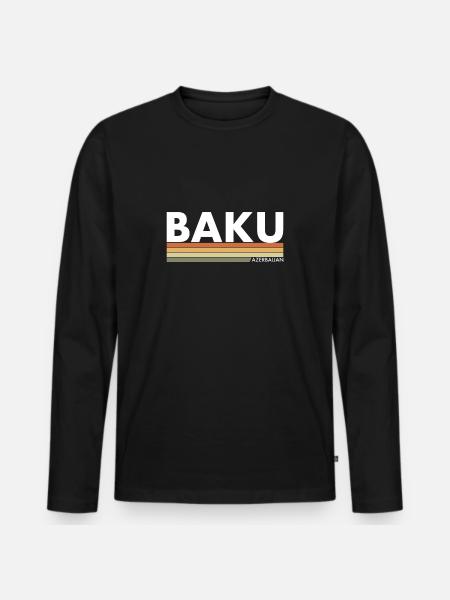 Bakou Azerbaïdjan Aserbaidschan - T-shirt manches longues Premium bio Homme - noir
