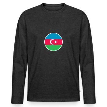 Azerbaïdjan Drapeau de l’Azerbaïdjan - T-shirt manches longues Premium bio Homme - anthracite chiné - Devant - Nico (187cm)
