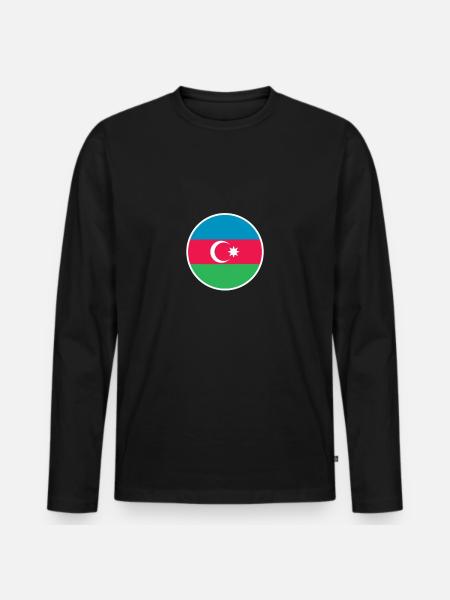 Azerbaijan Azerbaijan Flag - Men's Premium Organic Long Sleeve Shirt - black
