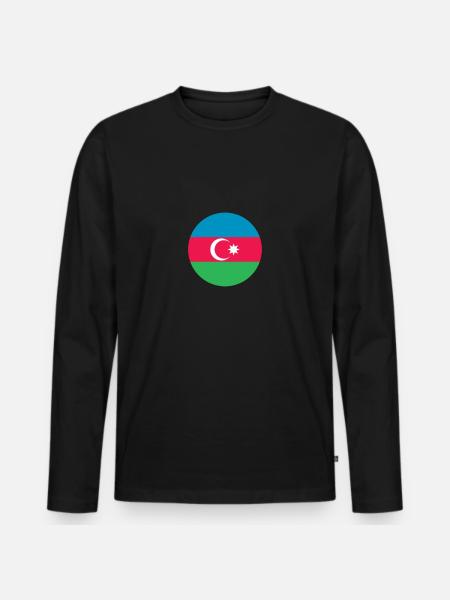 Azerbaijan Azerbaijan Flag - Men's Premium Organic Long Sleeve Shirt - black