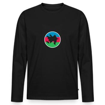 Carte de l’Azerbaïdjan Drapeau de l’Azerbaïdjan - T-shirt manches longues Premium bio Homme - noir - Devant - Nico (187cm)