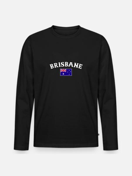 Brisbane Australia Australia Australian Flag - Men's Premium Organic Long Sleeve Shirt - black