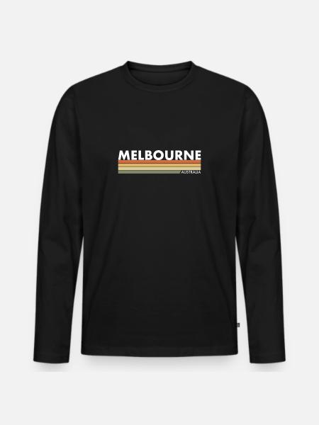 Melbourne Australia Retro Australia Australian - Men's Premium Organic Long Sleeve Shirt - black