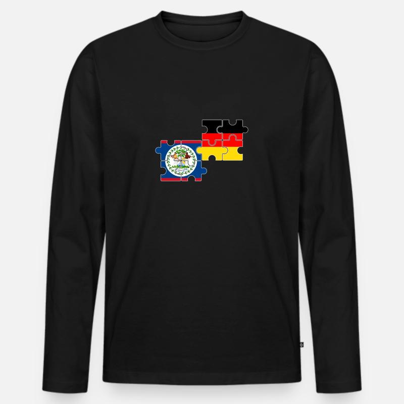 Belize Germany Flag Belizer - Men's Premium Organic Long Sleeve Shirt - black