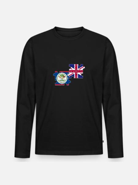 Belize UK British Belizean Flag - Men's Premium Organic Long Sleeve Shirt - black
