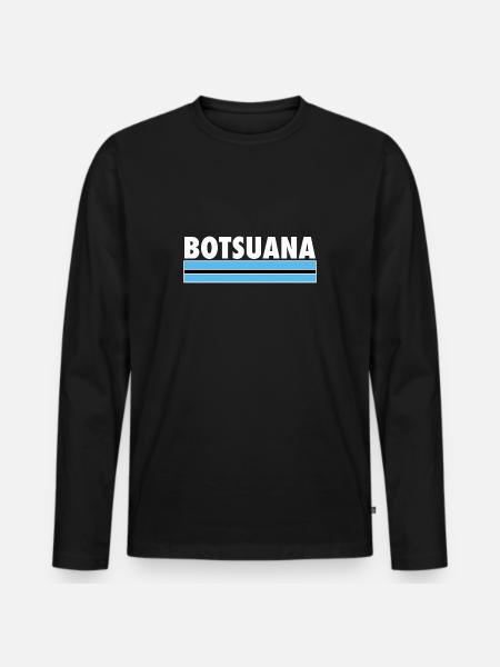 Botswana Botswana Flag of Botswana - Men's Premium Organic Long Sleeve Shirt - black