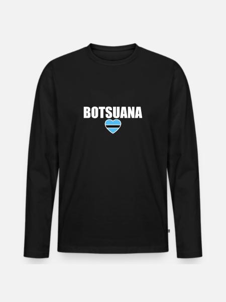 Botswana Botswana Flag of Botswana - Men's Premium Organic Long Sleeve Shirt - black