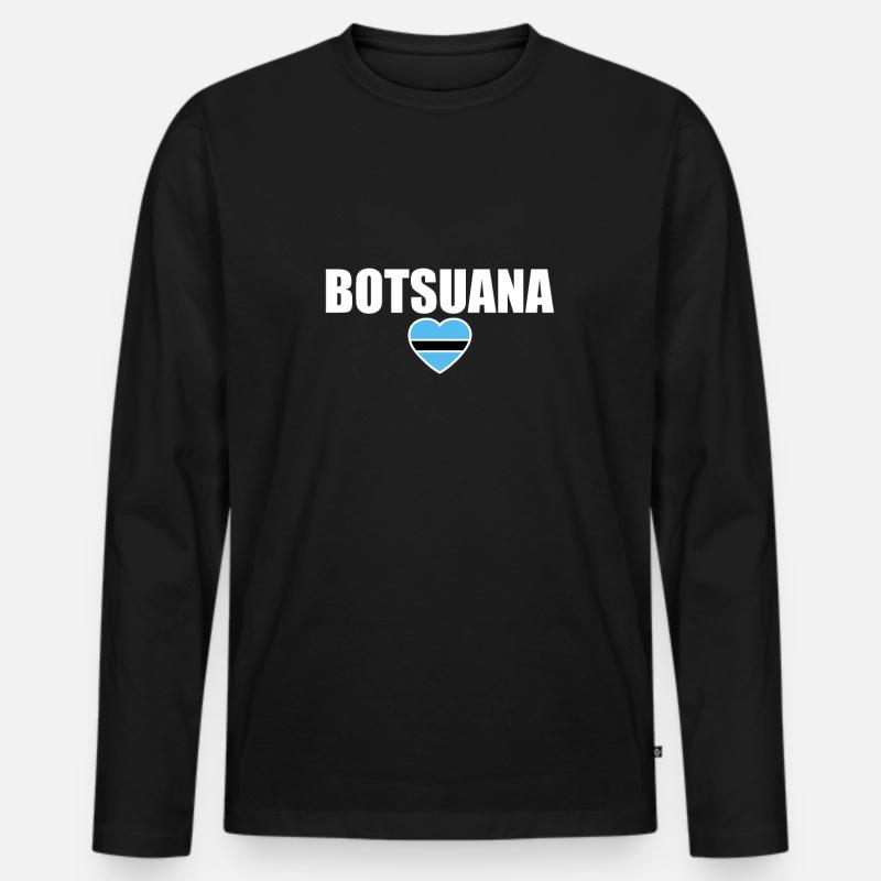 Botsuana Botswana Botsuanische Flagge - Männer Premium Bio Langarmshirt - Schwarz