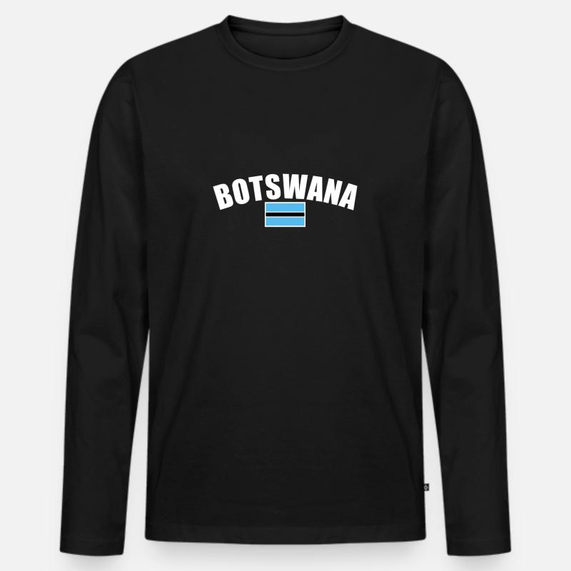 Botswana Botswana Drapeau Botswana - T-shirt manches longues Premium bio Homme - noir