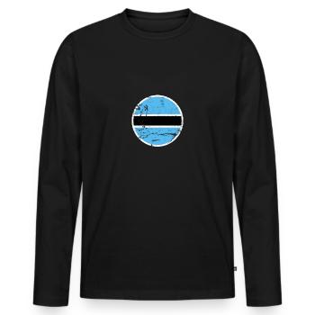 Botswana Vintage Botswana Flag Botswana - Men's Premium Organic Long Sleeve Shirt - black - Front - Nico (187cm)