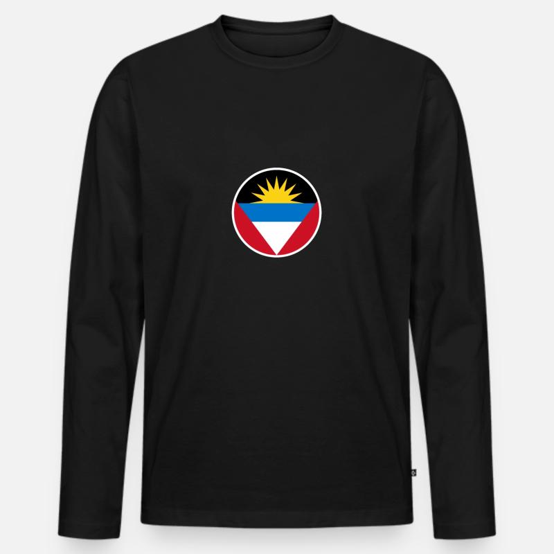 Antigua Barbuda Antiguanische Flagge - Männer Premium Bio Langarmshirt - Schwarz