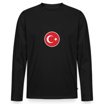 Turquie Drapeau turc Turc - T-shirt manches longues Premium bio Homme - noir - Devant - Nico (187cm)
