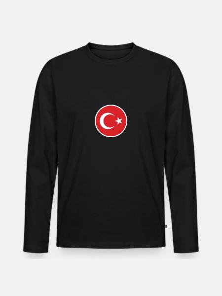 Turkey Turkish Flag Turk - Men's Premium Organic Long Sleeve Shirt - black
