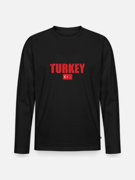 Tyrkiet Vintage Tyrkiet tyrkisk flag Turk - Premium økologisk langærmet T-shirt til mænd - sort