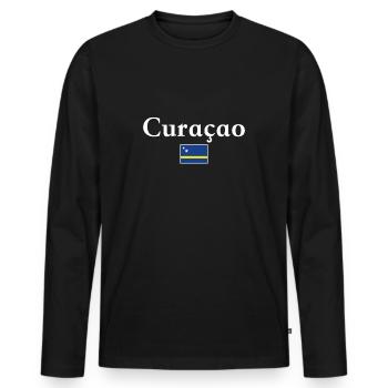 Curaçao Flagge - Männer Premium Bio Langarmshirt - Schwarz - Vorne - Nico (187cm)