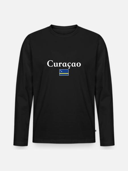 Curaçao Flag - Men's Premium Organic Long Sleeve Shirt - black