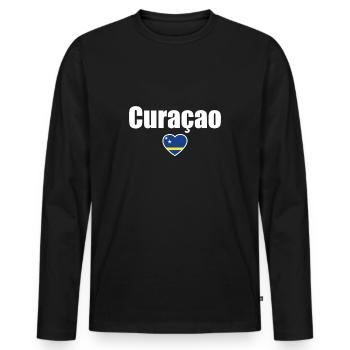 Curaçao Flagge - Männer Premium Bio Langarmshirt - Schwarz - Vorne - Nico (187cm)