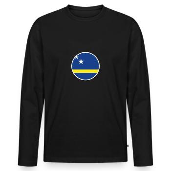 Curaçao Flagge - Männer Premium Bio Langarmshirt - Schwarz - Vorne - Nico (187cm)