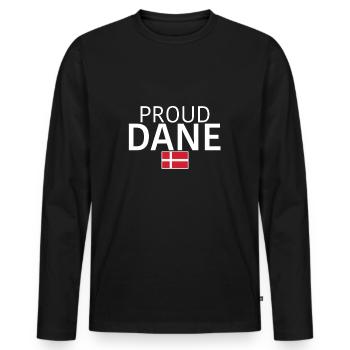 Fier Danois Danemark Drapeau danois Danois - T-shirt manches longues Premium bio Homme - noir - Devant - Nico (187cm)