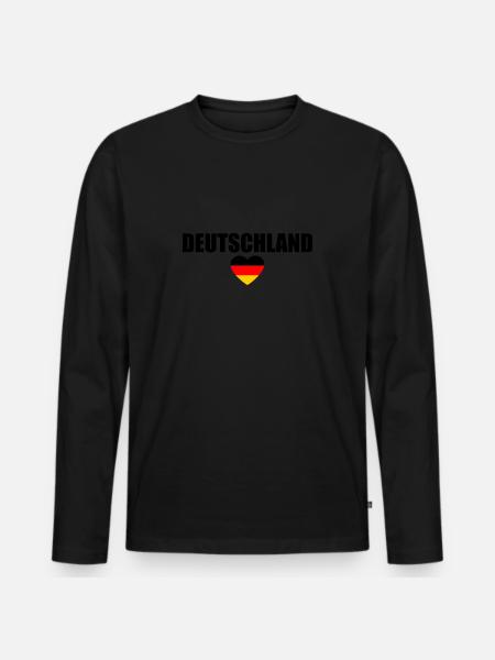 Germany German Flag German - Men's Premium Organic Long Sleeve Shirt - black