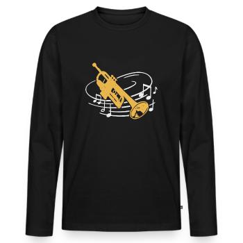 Trompete Musiker Orchester Trompeter - Männer Premium Bio Langarmshirt - Schwarz - Vorne - Nico (187cm)