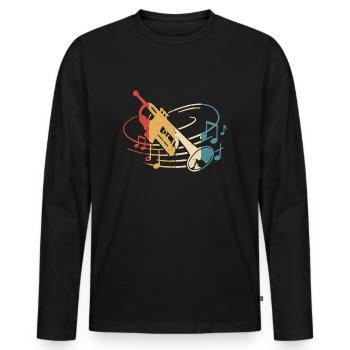 Trompete Musiker Orchester Trompeter - Männer Premium Bio Langarmshirt - Schwarz - Vorne - Nico (187cm)