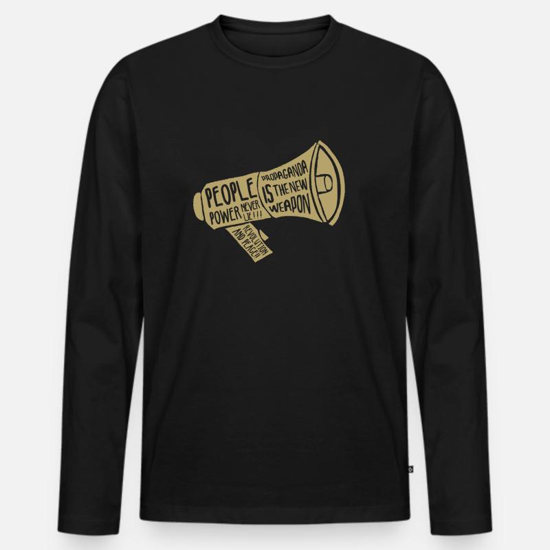 Propaganda ! - Männer Premium Bio Langarmshirt - Schwarz